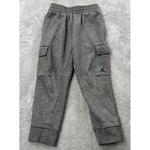 Jordan Boys Gray Fleece Cargo Joggers Jumpman Sweatpants Size 5-6 Years 61072